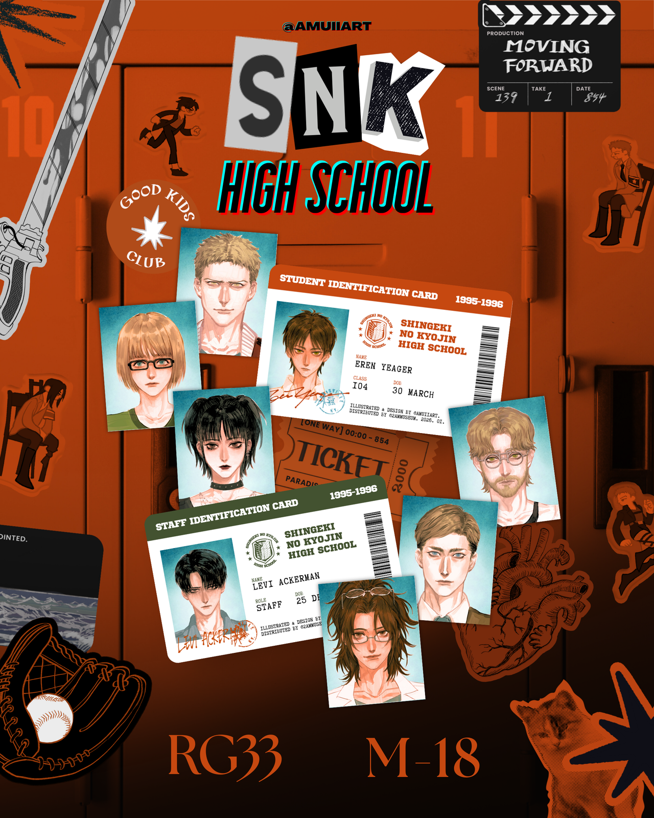 The SNK High School AU ID card