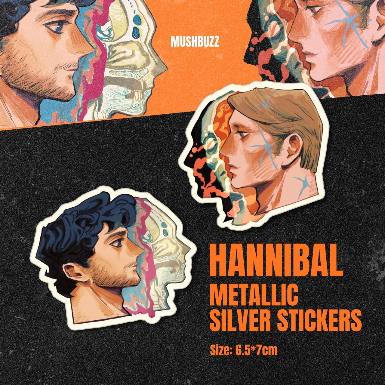 Hannibal Metallic Silver Stickers