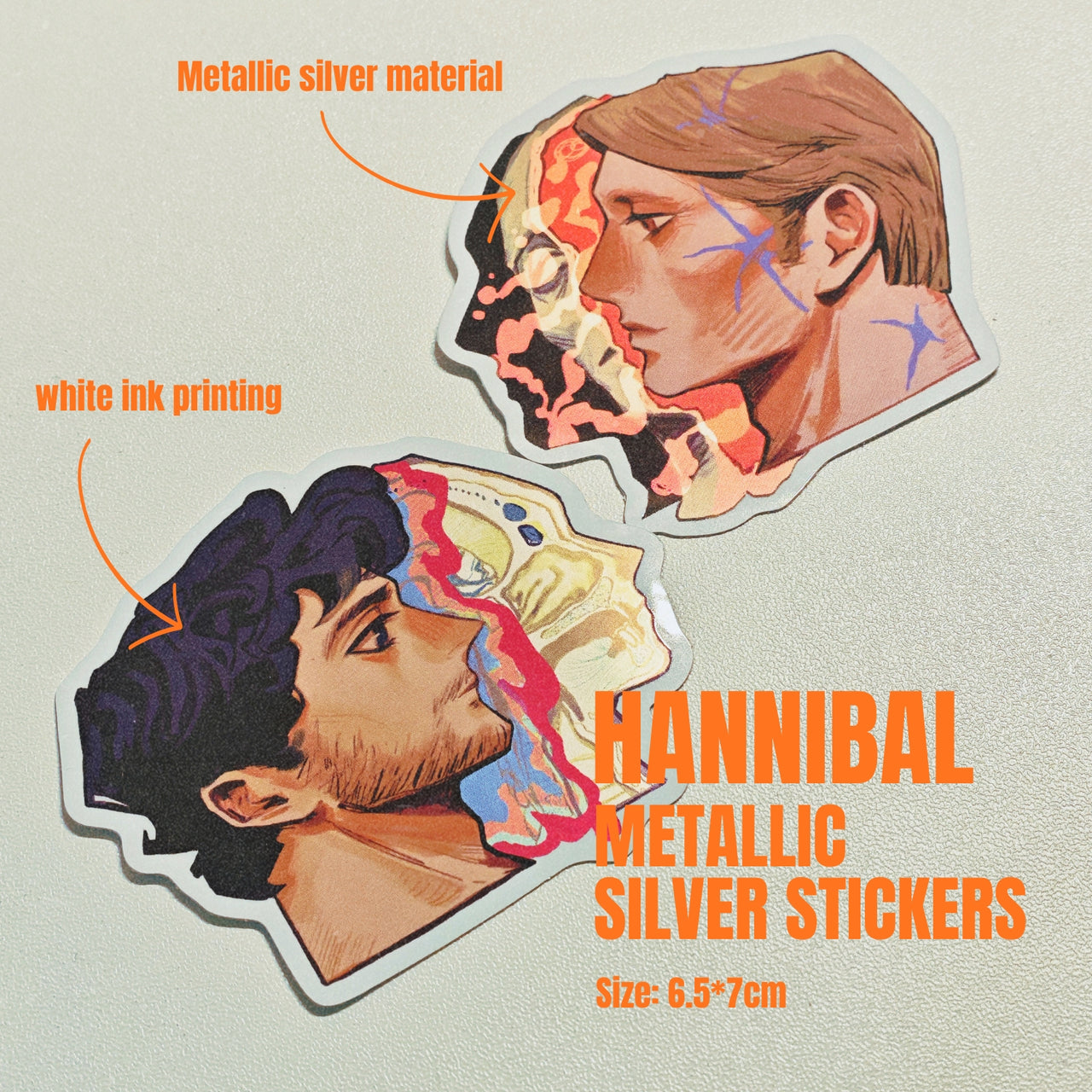 Hannibal Metallic Silver Stickers