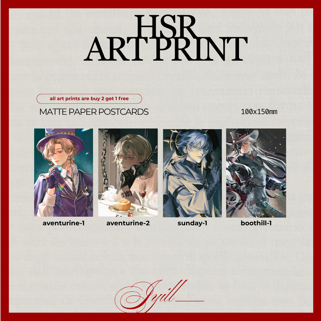 Honkai: Star Rail Art Prints – Aventurine, Sunday &amp; More Fan Art by Jyill