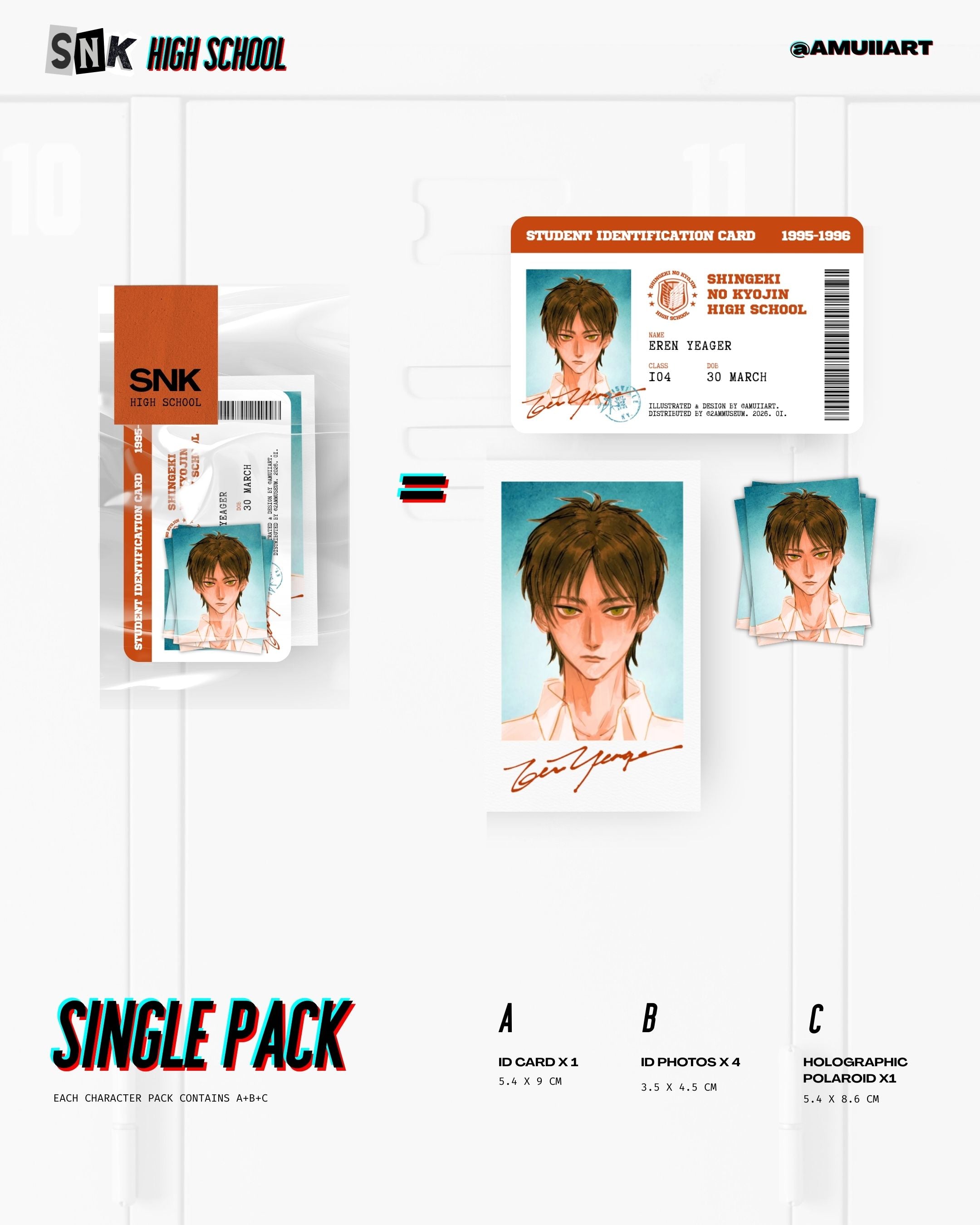 The SNK High School AU ID card | 2AM museum