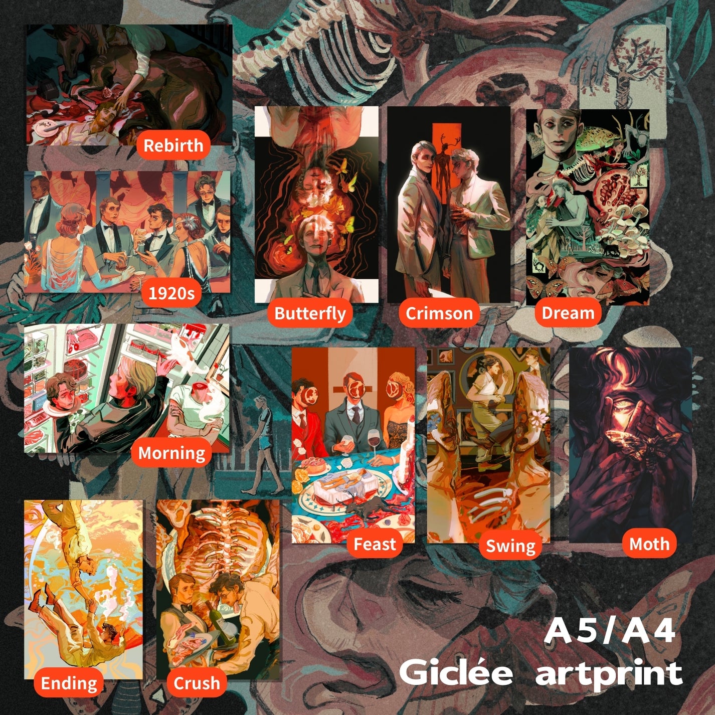Hannibal Giclée Art Prints – Hannigram Fan Art by Mushbuzz