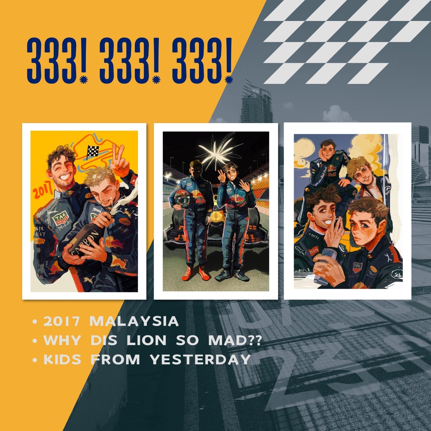 F1 Maxiel Giclée Art Prints – Max &amp; Daniel Fan Art by Mushbuzz