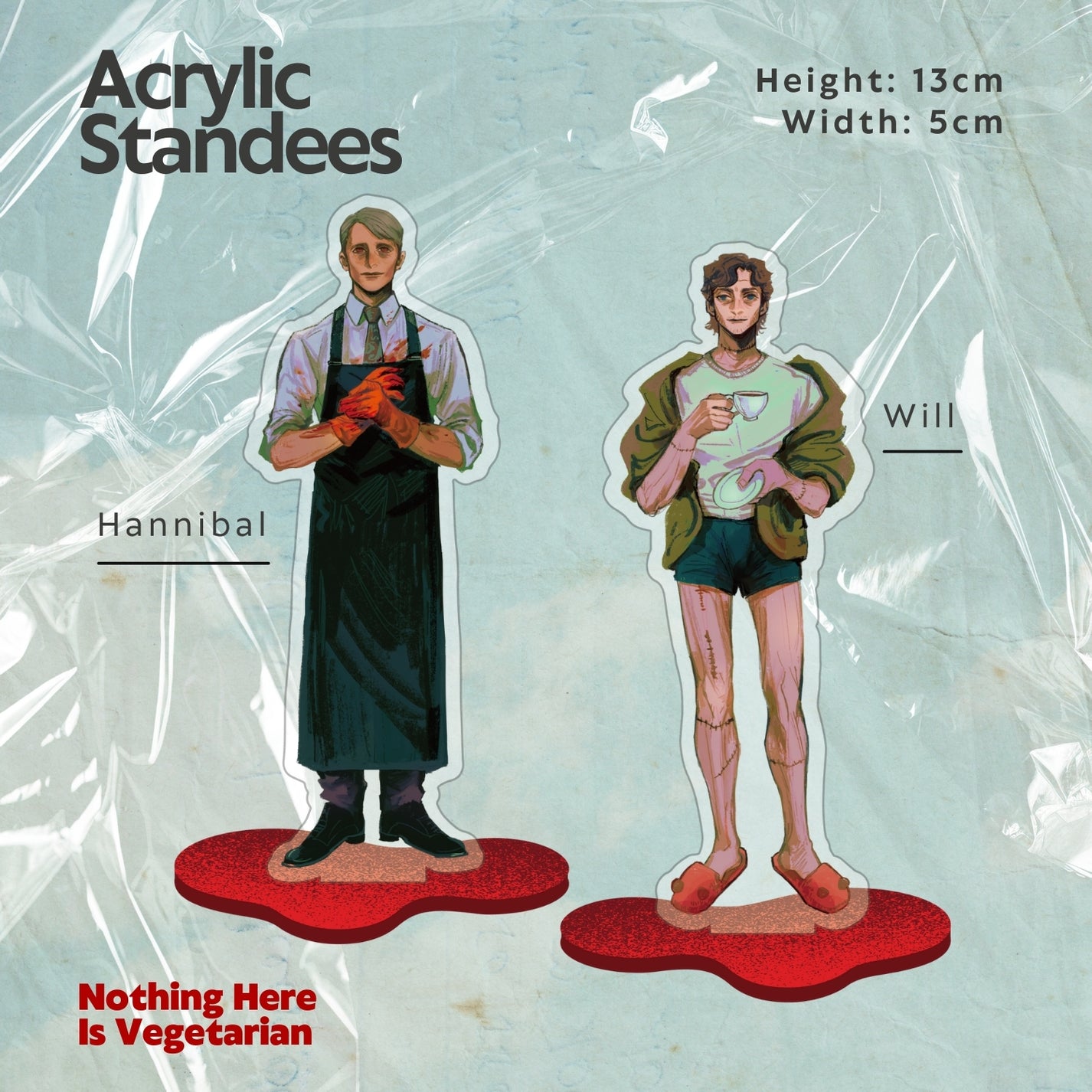 Hannibal &amp; Will Graham Acrylic Standees – Hannigram Fan Art by Mushbuzz
