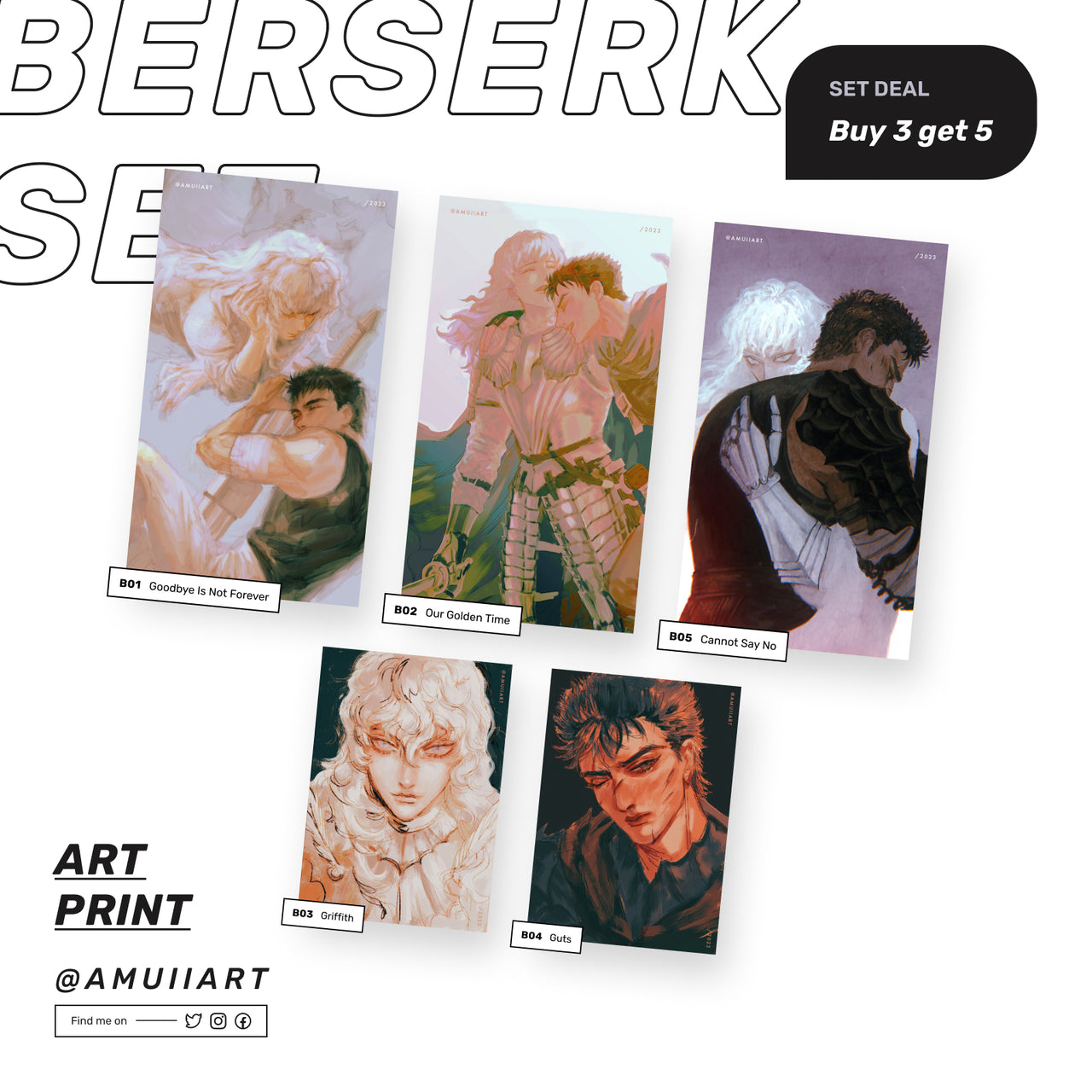 Guts & Griffith / Berserk Art Print
