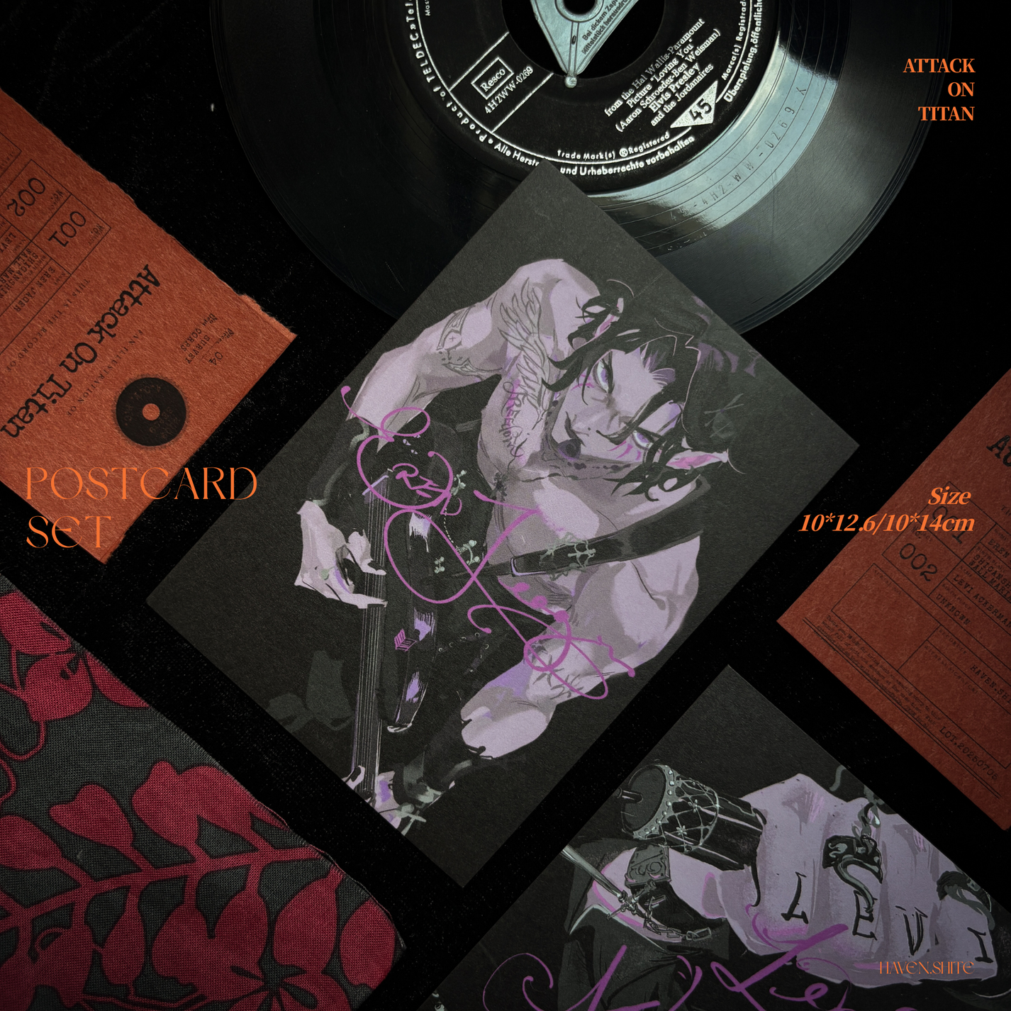 Attack on Titan Fan Art Postcards – Eren &amp; Levi by H.Shite