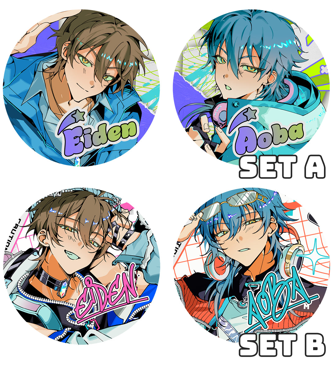 Eiden &amp; Aoba Badge SET