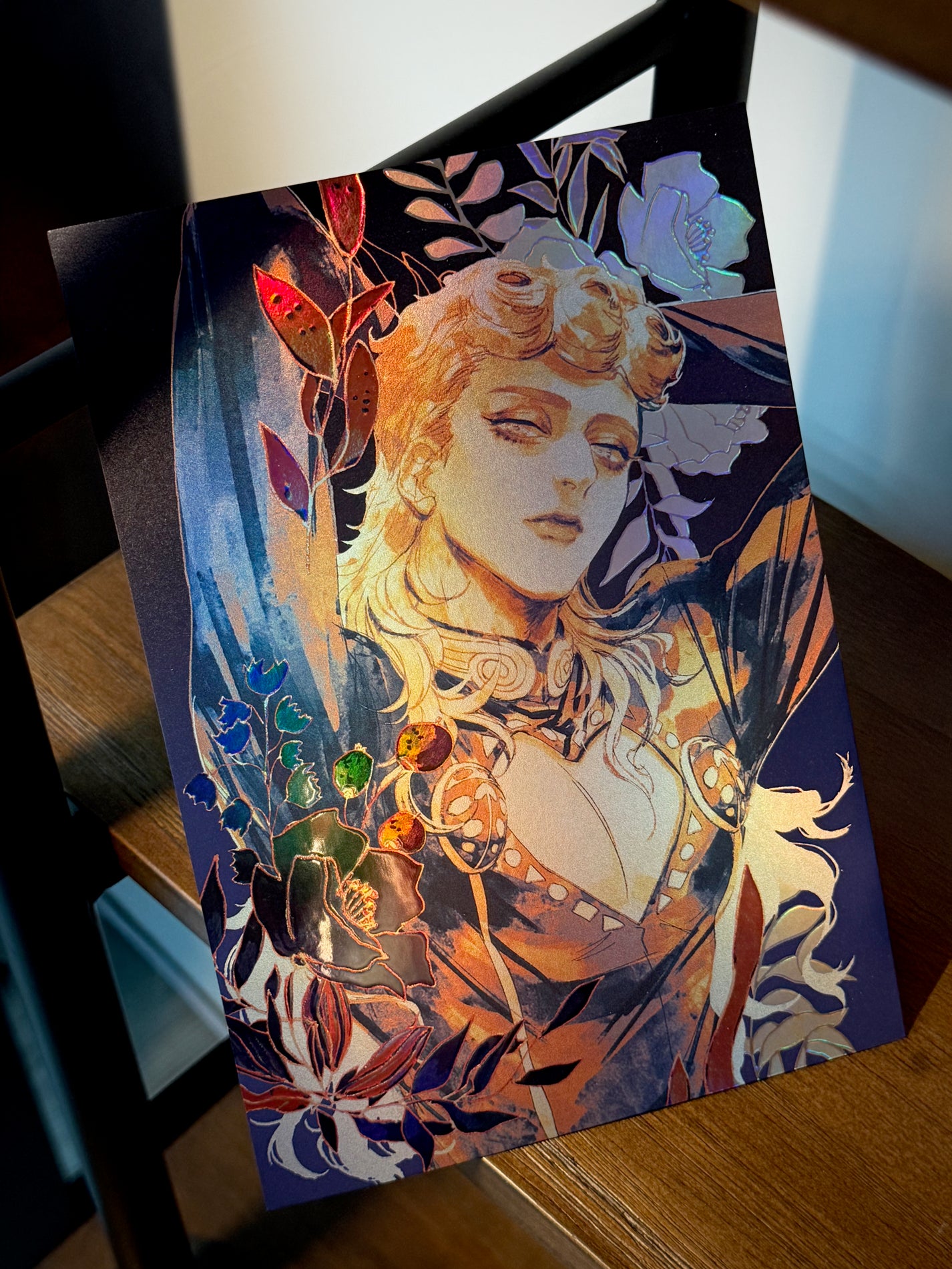 Golden Wind Holographic Art Print