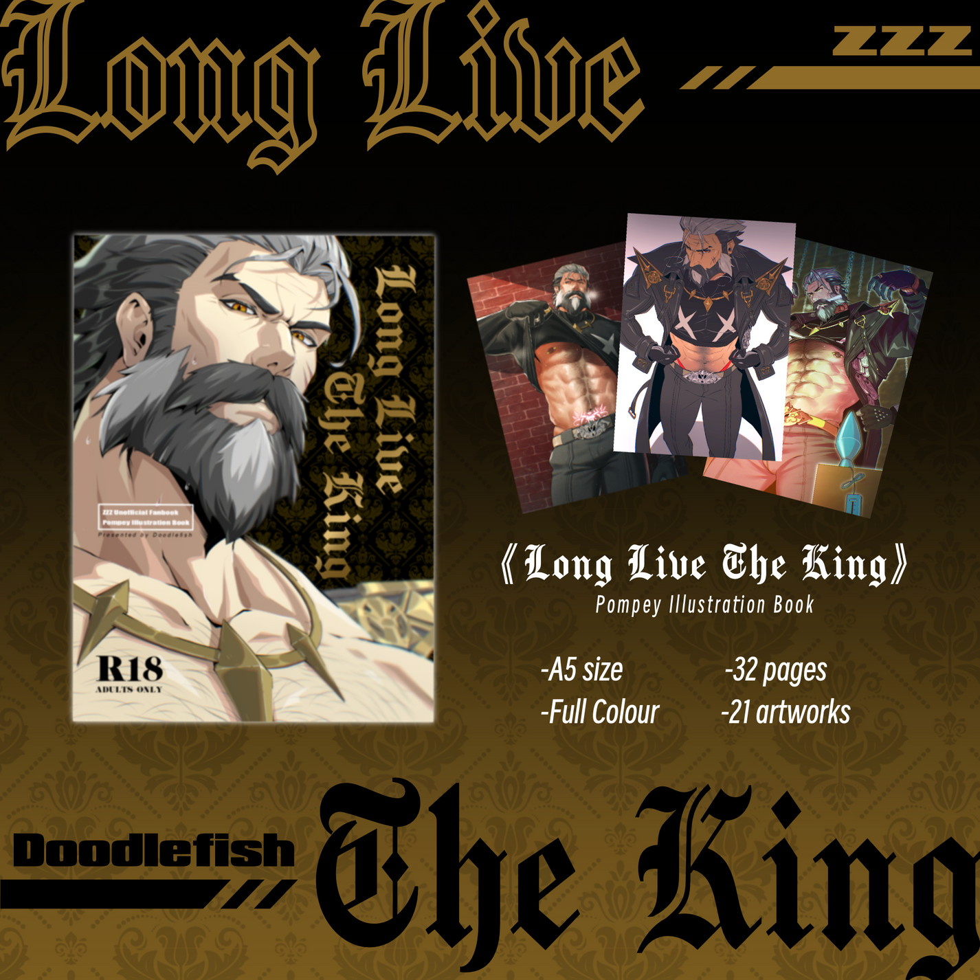 Long Live The King – Zenless Zone Zero Pompey Fan Art Artbook by Doodlefish