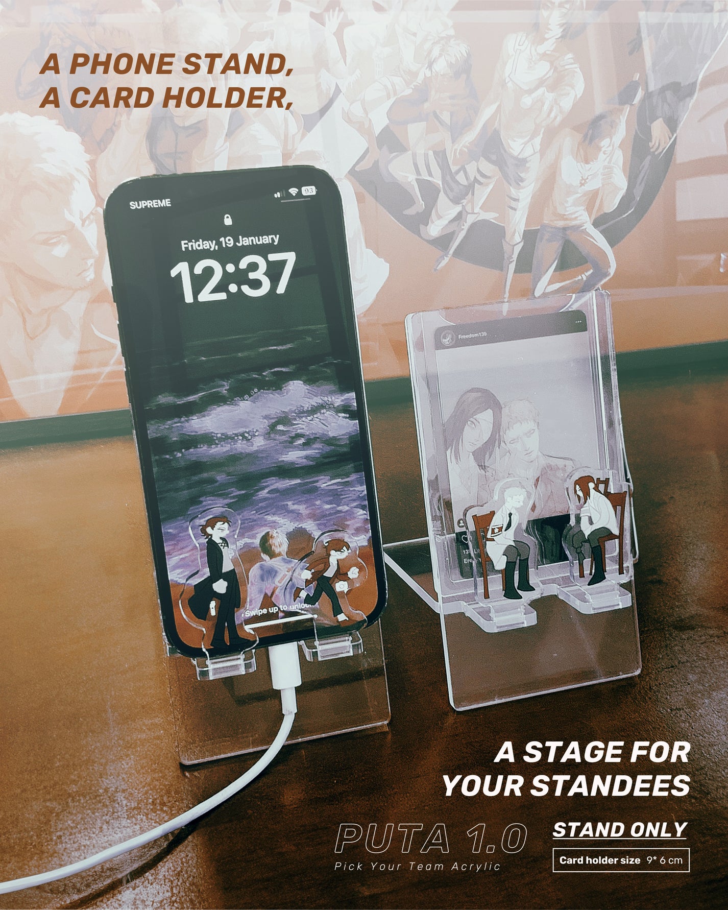 PUTA 1.0 Phone Stand – Attack on Titan Acrylic Standee &amp; Photo Card Holder