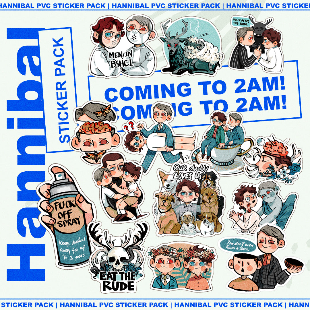 Hannibal Chibi PVC Sticker Pack – Hannigram Fan Art by Mushbuzz