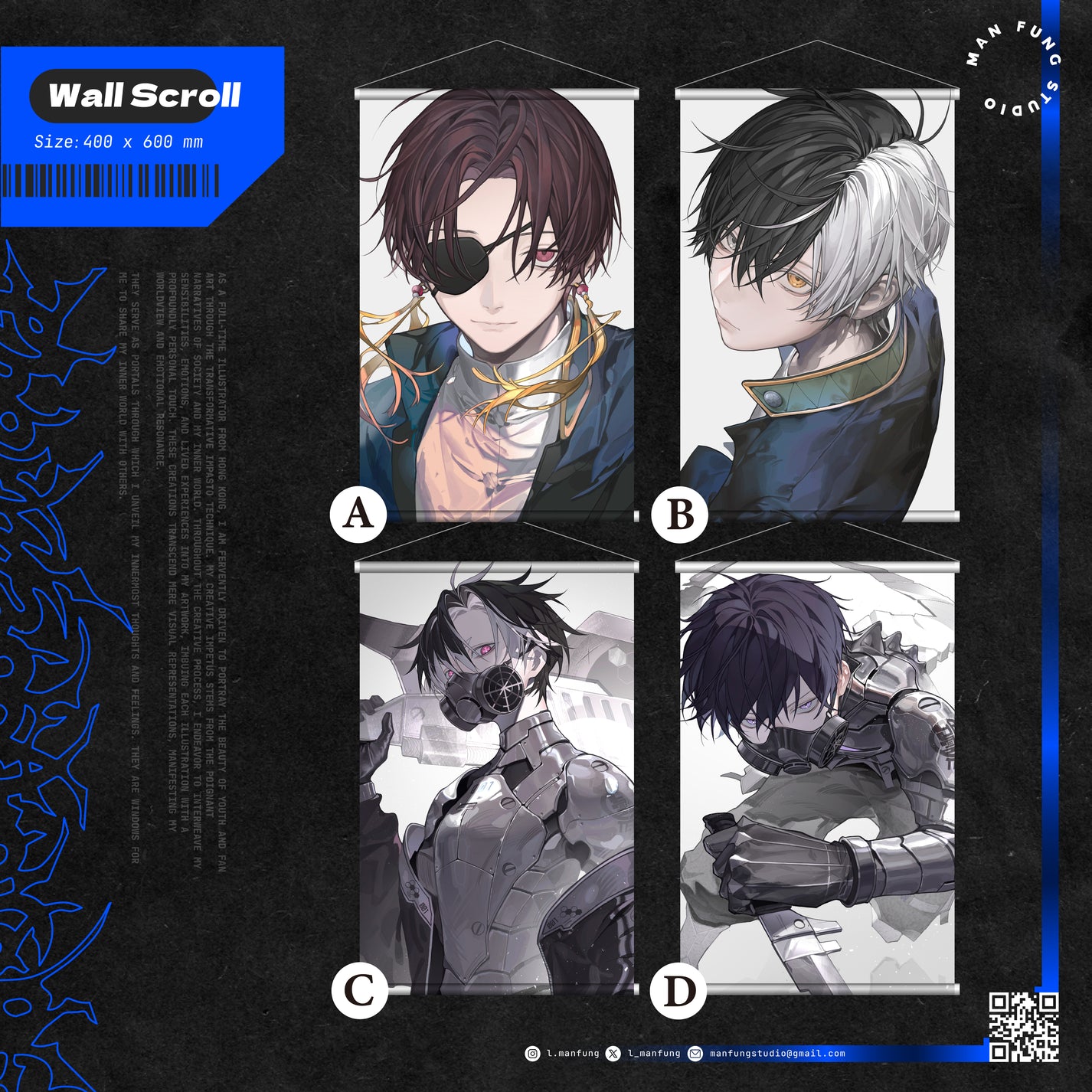 Fan Art Wall Scroll (A2) – Wind Breaker &amp; Kaiju No.8 by MANFUNG