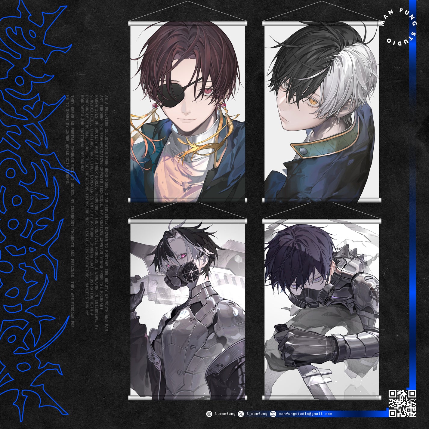 Fan Art Wall Scroll (A2) – Wind Breaker &amp; Kaiju No.8 by MANFUNG