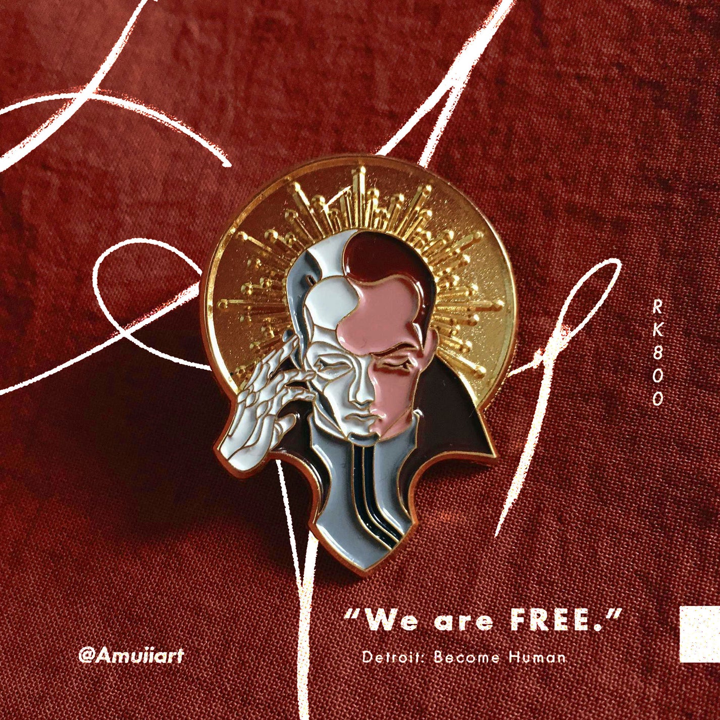 Detroit: Become Human Markus Enamel Pin – "We Are Free" Fan Art