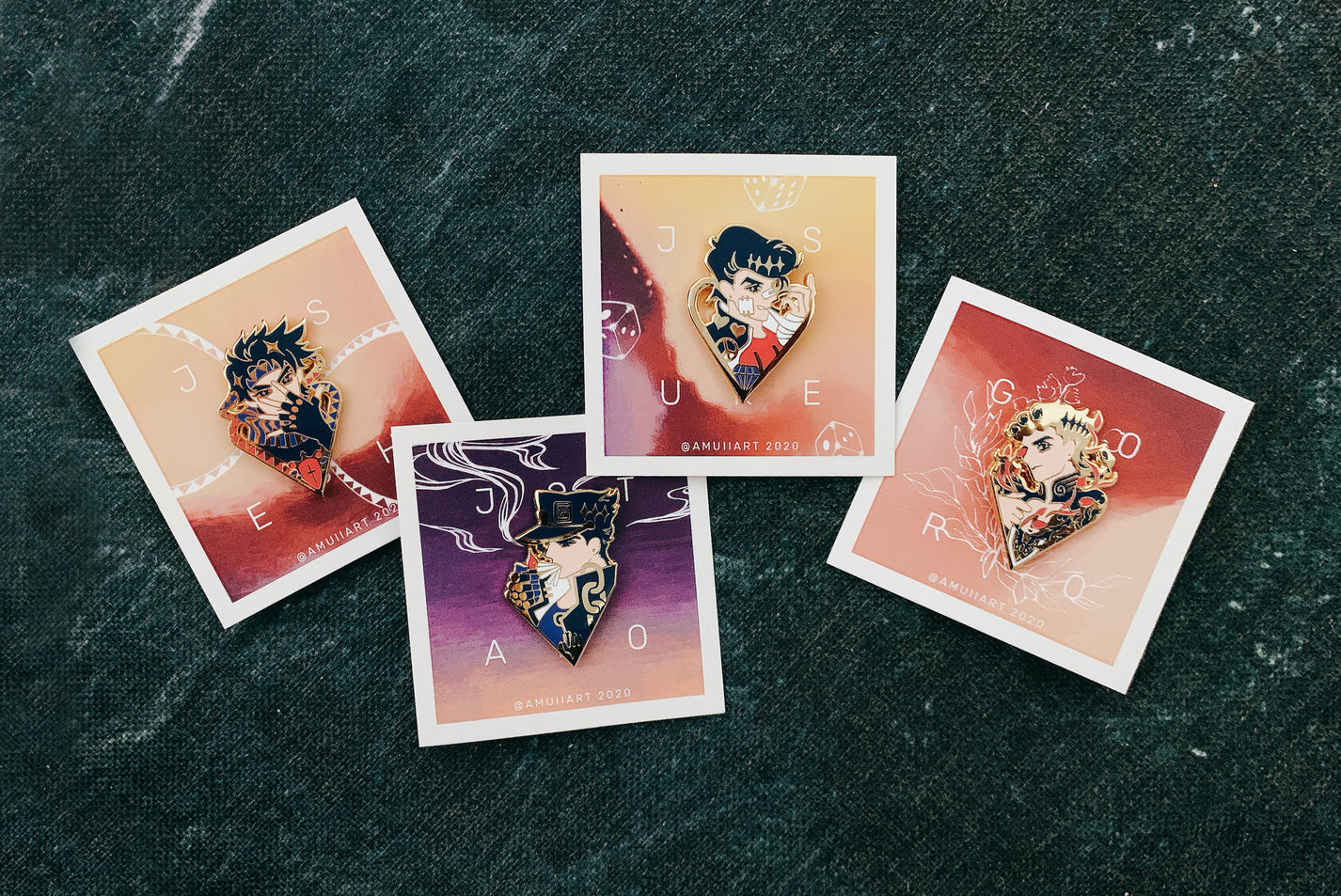 The Golden Stars – JoJo's Bizarre Adventure Hard Enamel Pin Set (Parts 1–5)